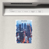 Farbenfrohe Atlanta Georgia Skyline City View Magnet (In Situ (Geschirrspüler))
