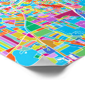 Farbenfrohe Atlanta-Karte Poster (Ecke)