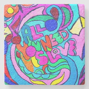 farbenfrohe Atmosphäre und Liebe Steinuntersetzer