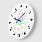 Farbenfrohe Atom Science Power Große Wanduhr (Winkel)