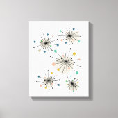 Farbenfrohe atomare Sternexplosion Mitte des Jahrh Leinwanddruck (Vorderseite)
