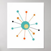 Farbenfrohe atomare Sternexplosion Mitte des Jahrh Poster (Vorne)