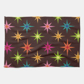 Farbenfrohe atomare Sternexplosionen der Funky Mid Geschirrtuch (Horizontal)