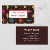 Farbenfrohe atomare Sternexplosionen des Mittelalt Visitenkarte (Vorne/Hinten)