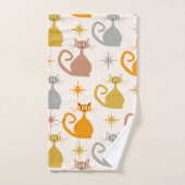 Farbenfrohe Atomkatzen aus der Mitte des Jahrhunde Badhandtuch Set (Handtuch)