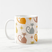 Farbenfrohe Atomkatzen aus der Mitte des Jahrhunde Kaffeetasse (Links)