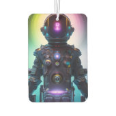 Farbenfrohe Atompunk Astronaut digitale Kunst Autolufterfrischer (Rückseite)