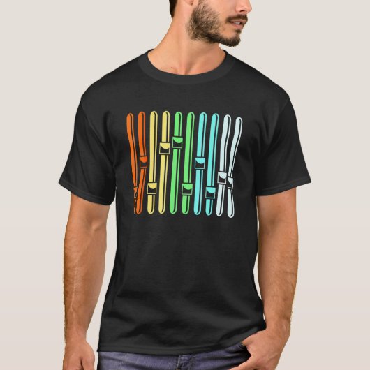 Farbenfrohe Audio Engineer Sound Vu Meter T-Shirt (Vorderseite)