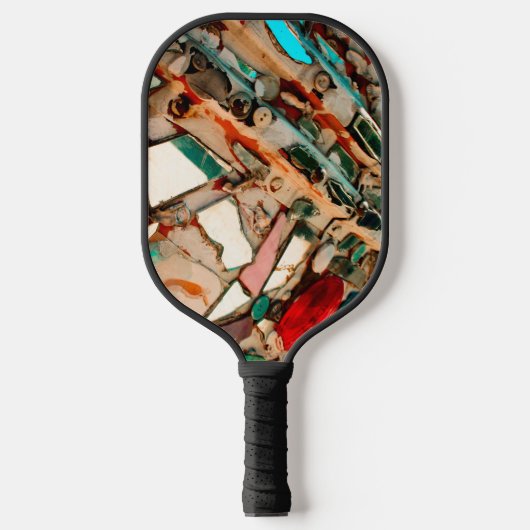 Farbenfrohe aufgewachsene Kunst Pickleball Schläger (Vorderseite)