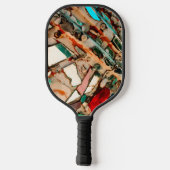 Farbenfrohe aufgewachsene Kunst Pickleball Schläger (Rückseite)