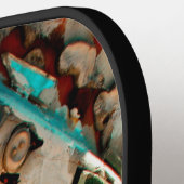 Farbenfrohe aufgewachsene Kunst Pickleball Schläger (Linke Seite)