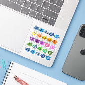 Farbenfrohe Aufkleber (Laptop mit iPhone)
