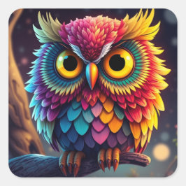 Farbenfrohe Aufkleber für Eule