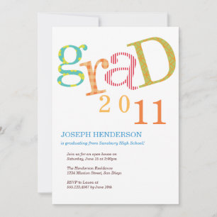 Farbenfrohe Aufregung Abschluss-Klassenankündigung Einladung