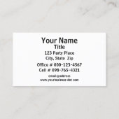 Farbenfrohe Augen, die den Confetti-Toß über weiß Visitenkarte (Rückseite)