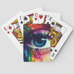 Farbenfrohe Augen Kunst Spielkarten
