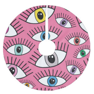 Farbenfrohe Augen: magischer mystischer Hintergrun Polyester Weihnachtsbaumdecke