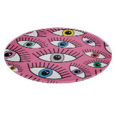 Farbenfrohe Augen: magischer mystischer Hintergrun Schneidebrett (Ecke)