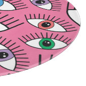 Farbenfrohe Augen: magischer mystischer Hintergrun Schneidebrett (Ecke)