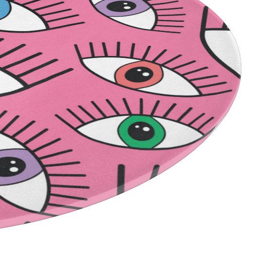 Farbenfrohe Augen: magischer mystischer Hintergrun Schneidebrett (Ecke)