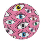 Farbenfrohe Augen: magischer mystischer Hintergrun Schneidebrett (Vorderseite)