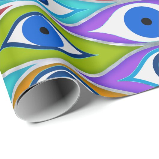 Farbenfrohe Augenschutzmuster Geschenkpapier (Rolleneckpunkt)