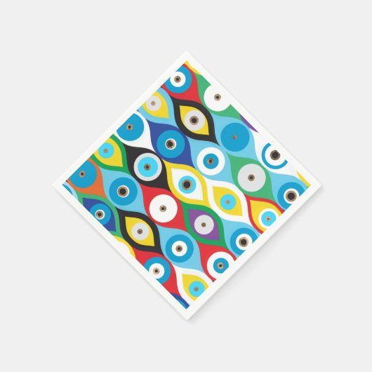 Farbenfrohe Augenschutzmuster Serviette (Ecke)