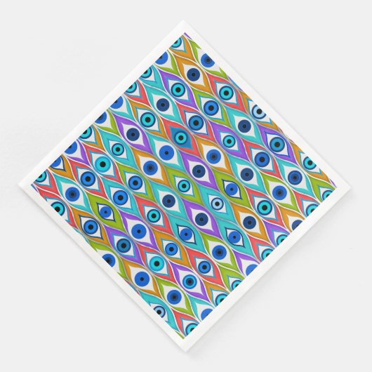 Farbenfrohe Augenschutzmuster Serviette (Ecke)