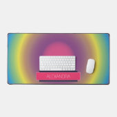 Farbenfrohe Aura Gradient Chic Stilvolles Rosa Schreibtischunterlage (Tastatur & Maus)