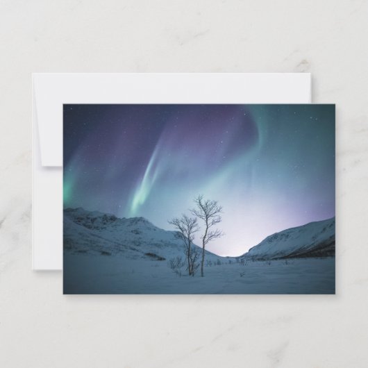 Farbenfrohe Aurora Borealis Card (Vorderseite)