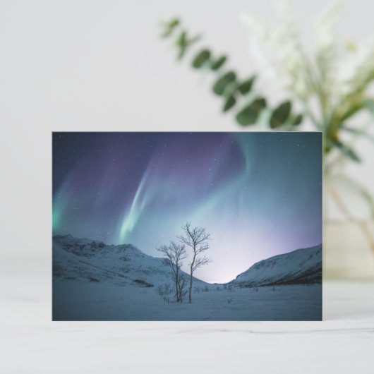 Farbenfrohe Aurora Borealis Card (Stehend Vorderseite)