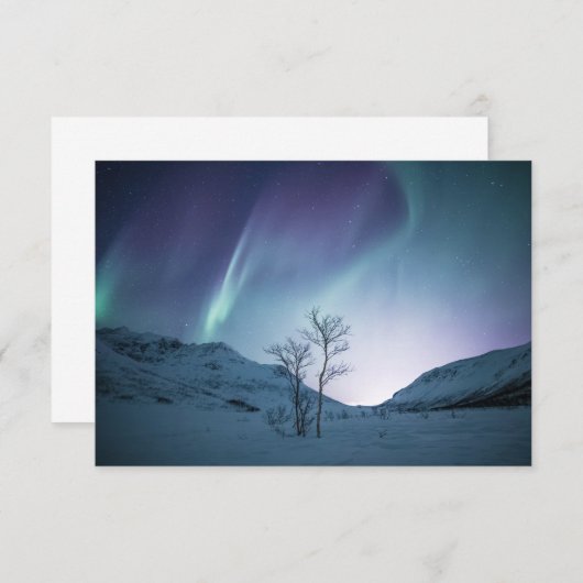 Farbenfrohe Aurora Borealis Card (Vorne/Hinten)