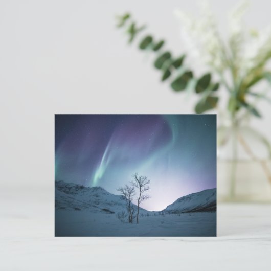 Farbenfrohe Aurora Postkarte (Stehend Vorderseite)