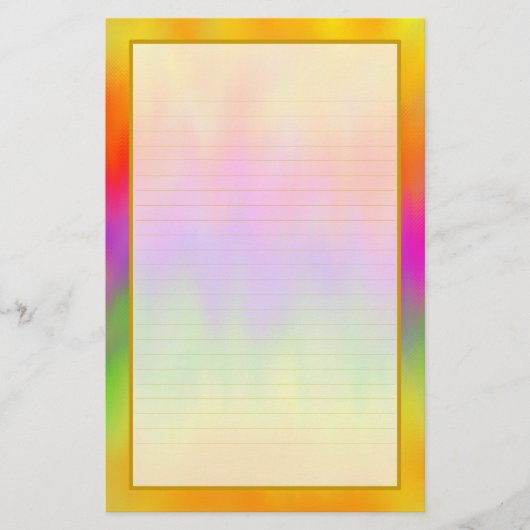 Farbenfrohe Aurora VI Feinseilgarn Briefpapier (Vorderseite)