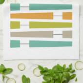 Farbenfrohe Ausrufepunkte Mitte des Jahrhunderts M Geschirrtuch (Gefaltet)