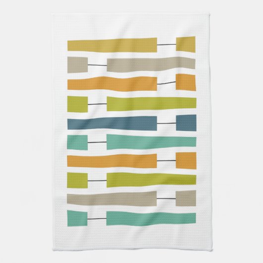 Farbenfrohe Ausrufepunkte Mitte des Jahrhunderts M Geschirrtuch (Vertikal)