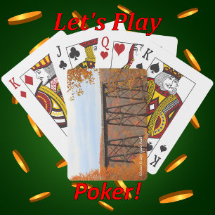 Farbenfrohe Aussicht auf die Kinzua Brücke Spielkarten