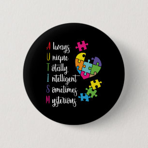 Farbenfrohe Autismus-Bewusstsein Geschenk Design f Button