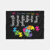 Farbenfrohe Autismus-Bewusstsein Geschenk Design f Fleecedecke (Vorderseite (Horizontal))