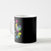 Farbenfrohe Autismus-Bewusstsein Geschenk Design f Kaffeetasse (Vorderseite Links)
