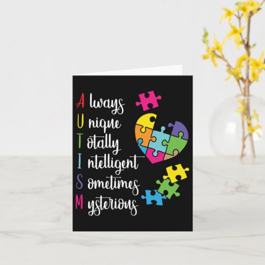 Farbenfrohe Autismus-Bewusstsein Geschenk Design f Karte (Gelbe Blume)