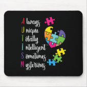 Farbenfrohe Autismus-Bewusstsein Geschenk Design f Mousepad (Vorne)