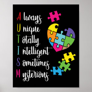Farbenfrohe Autismus-Bewusstsein Geschenk Design f Poster