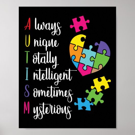 Farbenfrohe Autismus-Bewusstsein Geschenk Design f Poster (Vorne)