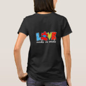 Farbenfrohe Autismus Bewusstsein Liebe braucht kei T-Shirt (Rückseite)
