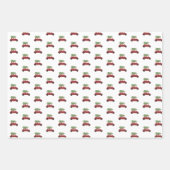 Farbenfrohe Autos mit Weihnachtsbaumurlaub Geschenkpapier Set (Vorderseite 3)