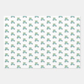 Farbenfrohe Autos mit Weihnachtsbaumurlaub Geschenkpapier Set (Vorderseite)