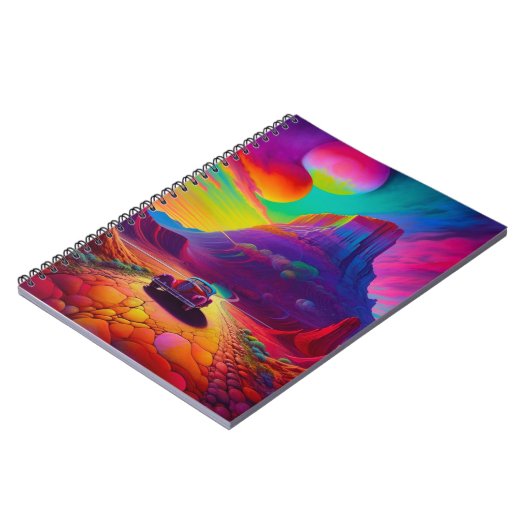 Farbenfrohe Autoszene Notizblock (Linke Seite)