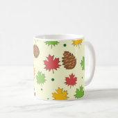 Farbenfrohe Autumnal-Leafen und Pine Cones Muster Kaffeetasse (VorderseiteRechts)