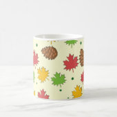 Farbenfrohe Autumnal-Leafen und Pine Cones Muster Kaffeetasse (Mittel)